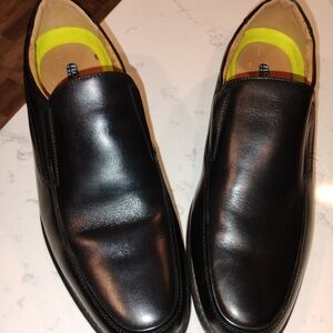 Classic Black Leather Slip-On Shoes